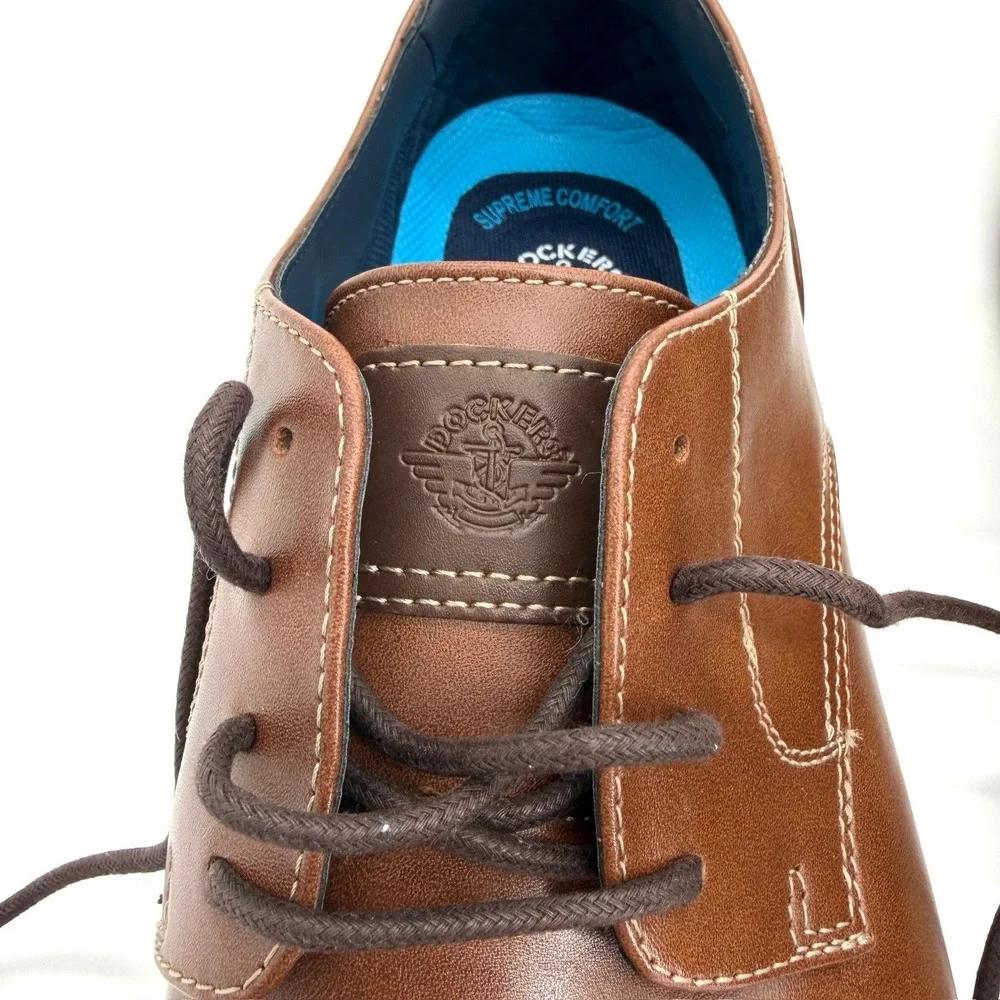NEW Dockers Edwin Oxford Shoes Mens 12 Brown‎ Lace Up Comfort Sole New With Box
